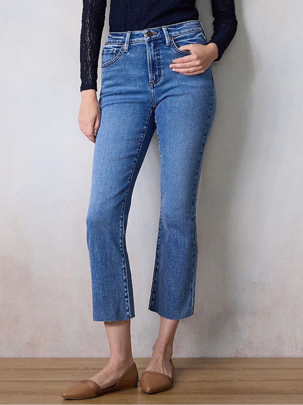 NWOT LC Lauren Conrad High Rise Cropped Kickflare Jeans Women's Size 10